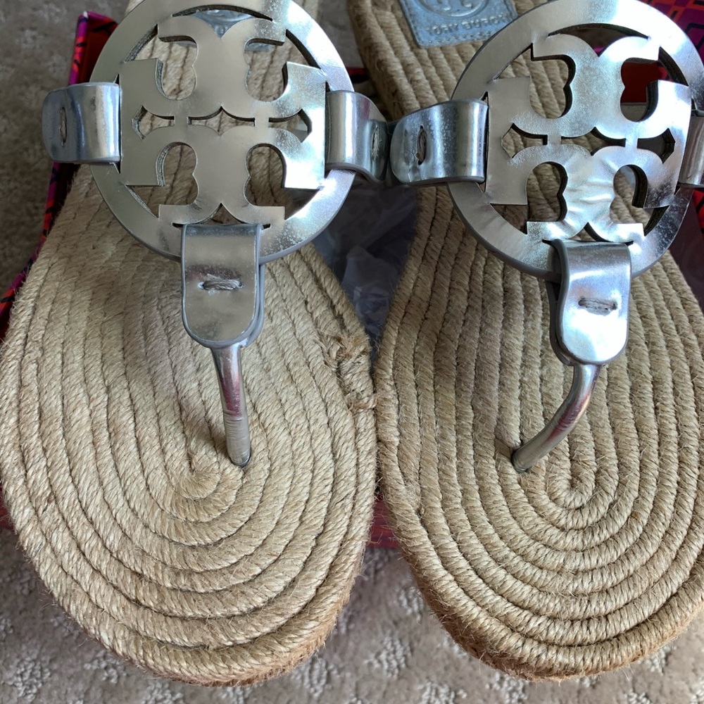 Tory Burch Miller Espadrille mirror metallic